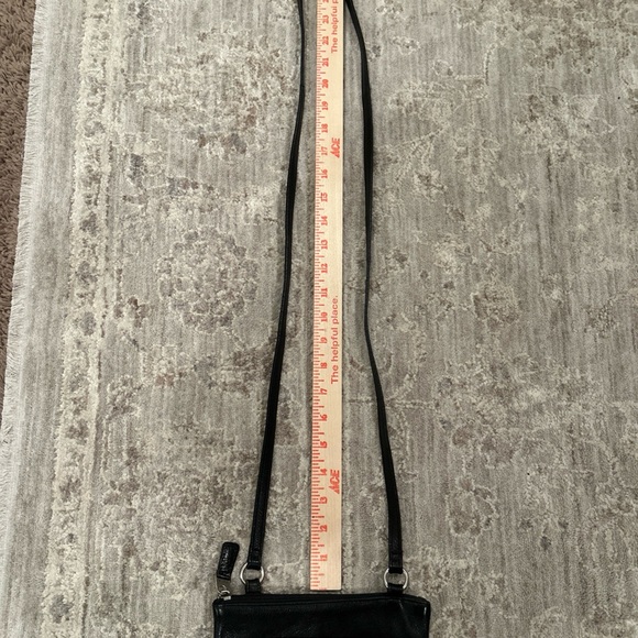 FOSSIL Small Crossbody Hobo Purse Bag Black Soft Genuine Leather Card Pocket - Picture 9 of 9